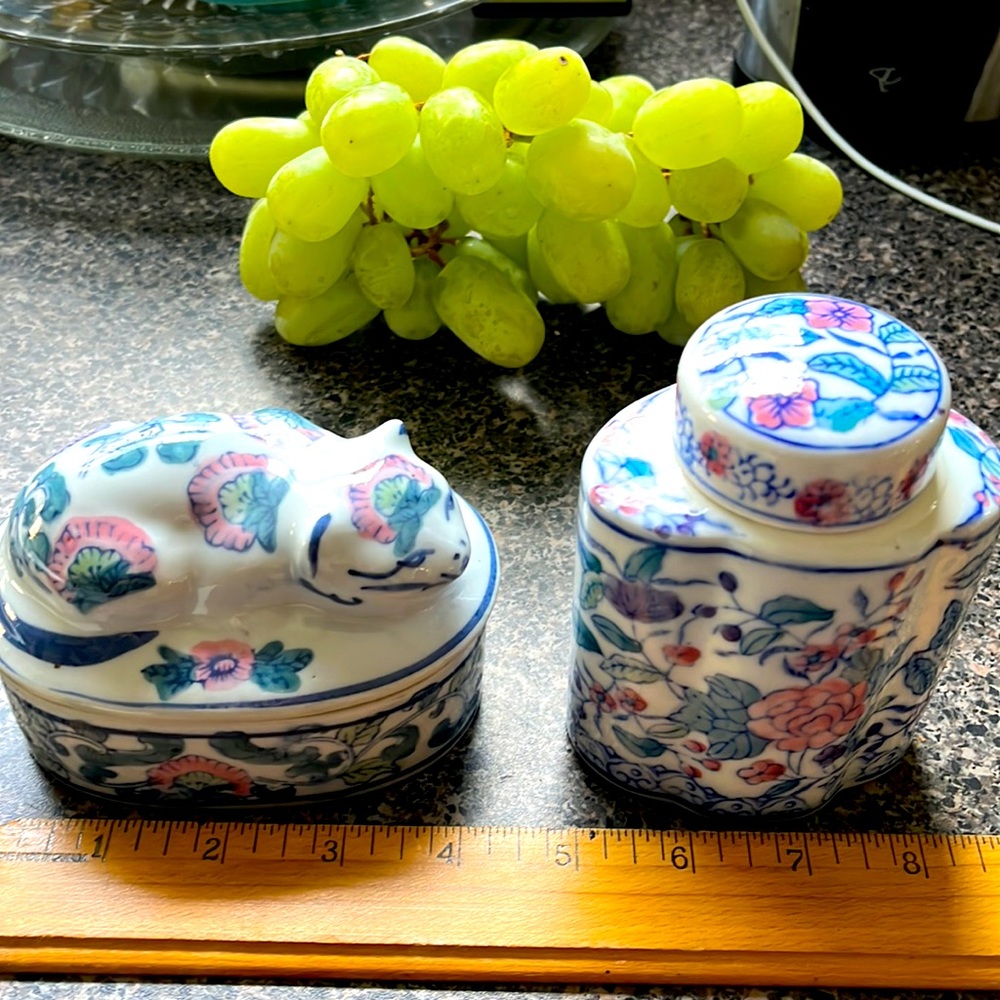 Vintage ceramic box & ginger jar 80’s